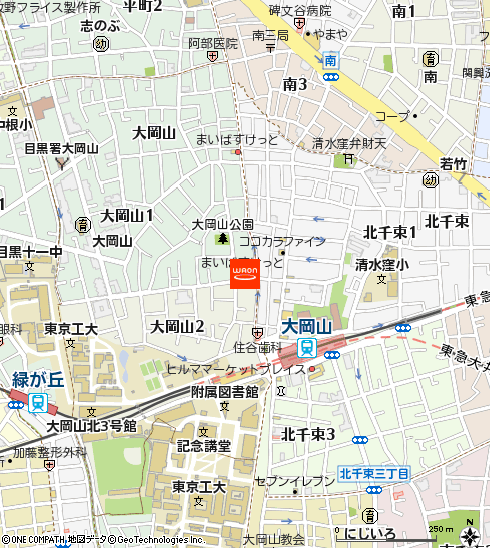 まいばすけっと大岡山駅北店付近の地図